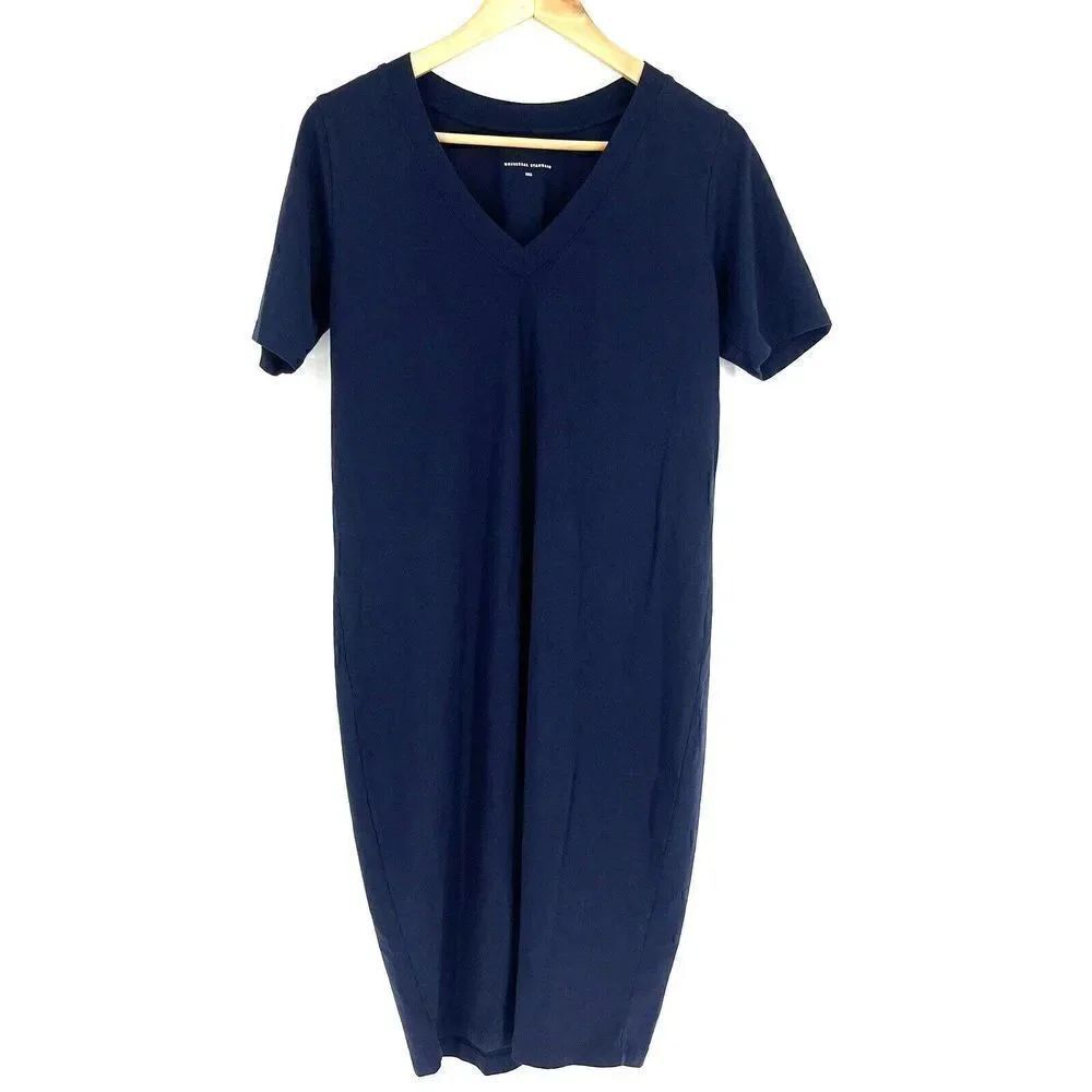 Universal Standard T Shirt Dress Size 2XS 6-8 Womens Navy Short Sleeve Shift